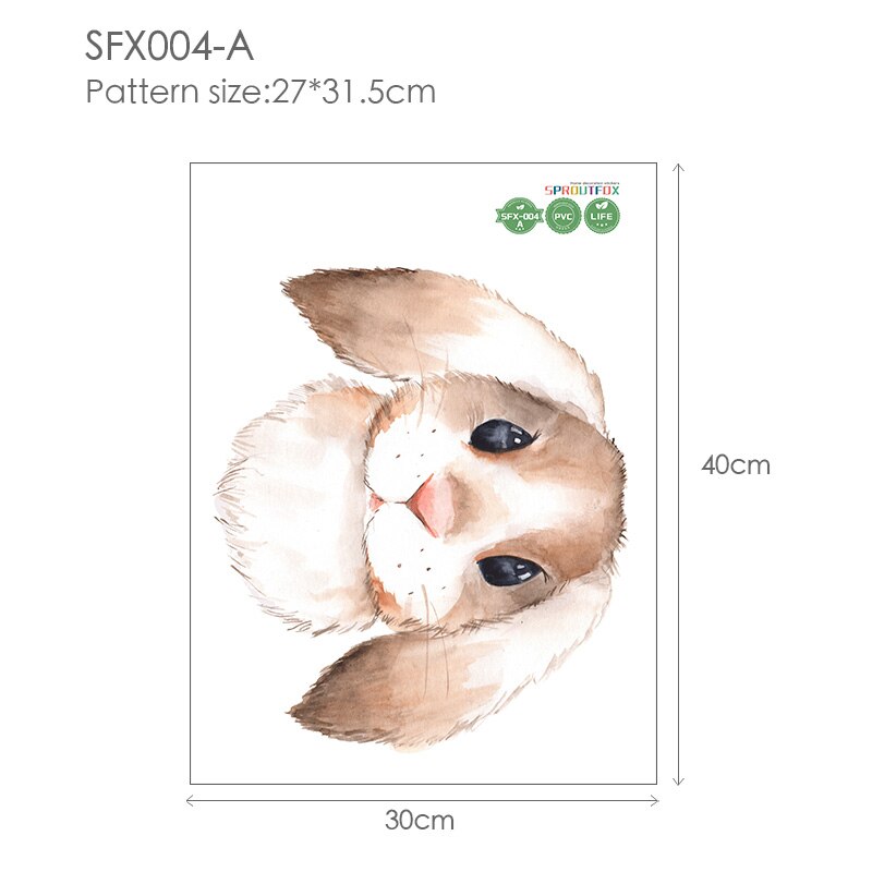 30*40cm Wandaufkleber Home Decor Wohnzimmer Zwei niedliche Kaninchen Abnehmbare Home Wohnzimmer Dekoration Wandbild Hase Aufkleber
