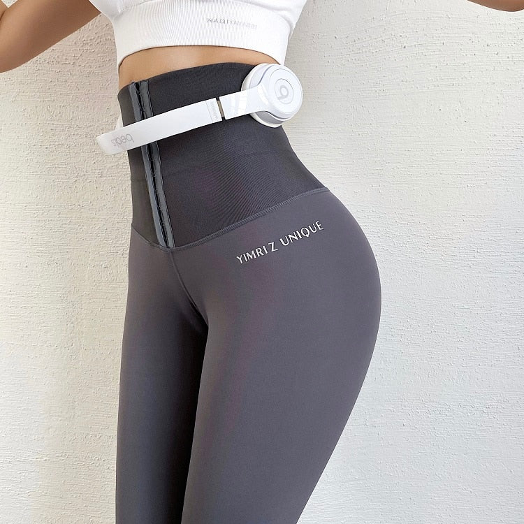 Hohe Taille Fitness Legging Stretch Strumpfhosen, Formende Hosen für Damen Workout und Training