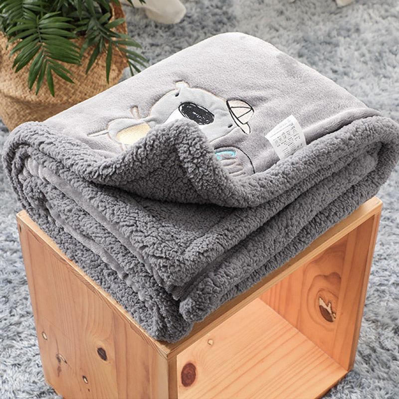 Babydecken Neugeborenes Doppelstöckige Warme Flanelldecke