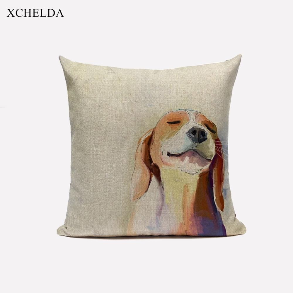 Hundekissenbezüge, Tierkissenbezüge Süßer Beagle Wasserfarbe 45 * 45, 40 * 40