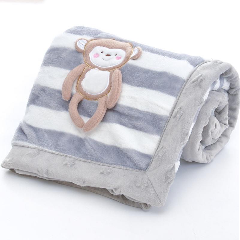 Babydecken Neugeborenes Doppelstöckige Warme Flanelldecke