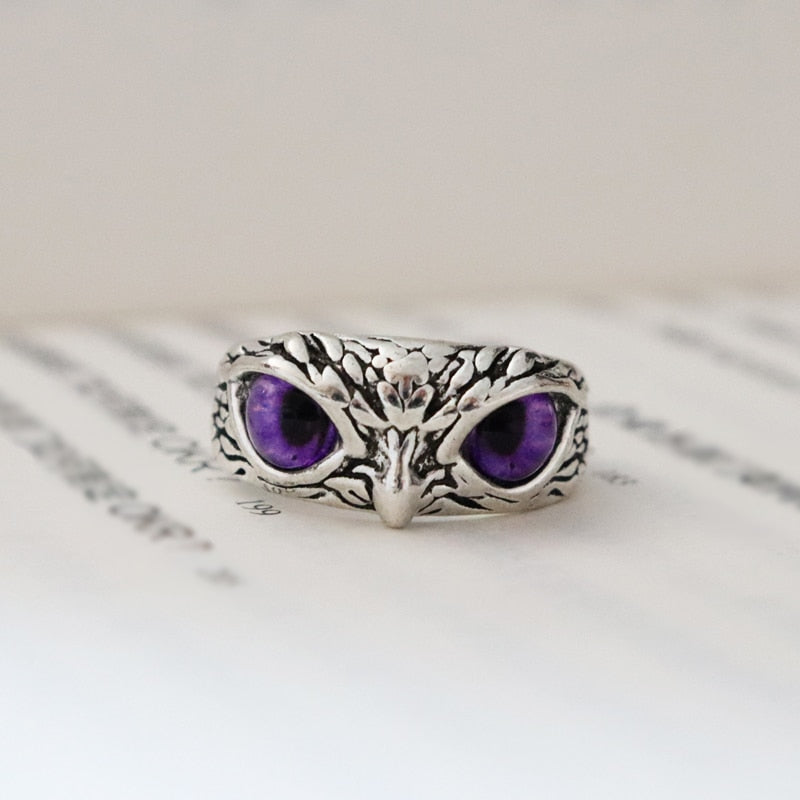 Charmante Mode Eule Ring Design, Multicolor Augen