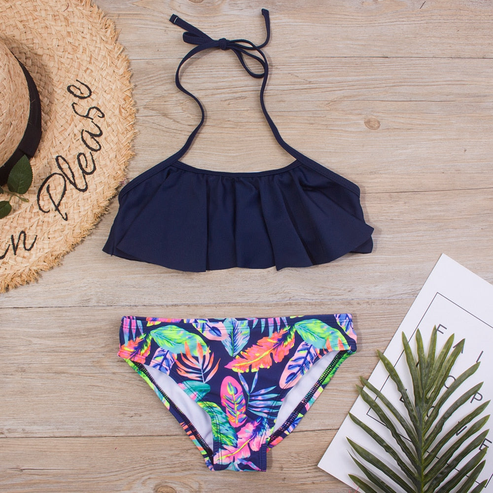 Badeanzug Bikini Set für Kinder Mädchen, Zwei-Stücke Schwimmenanzug für den Sommer