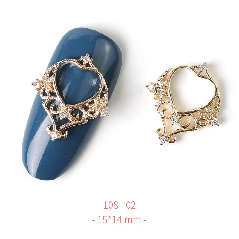 HNUIX 2Pieces 3D Metal Nail art Jewelry Japanese Nail Decorations Top Quality Crystal Manicure Zircon Diamond Charms Pendants