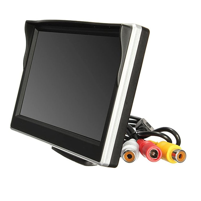 Auto-Monitor 5 Zoll 800*480 Bildschirm 2-Wege-Video-Eingang Auto-Monitor für Backup-Kamera, Fahrzeug-Rückfahrkamera, Frontkamera