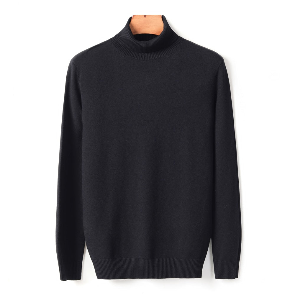 Herbst-Winter-Männer Warmer Rollkragenpullover, hochwertige Mode, lässig, bequem, dicker Pullover, männliche Marke