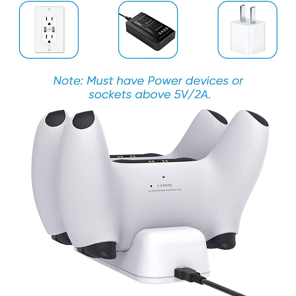 Ladegerät für PS5 DualSense Controller Auarte Ladestation für PS5 Playstation 5 Wireless Controller Dual USB Schnellladegerät