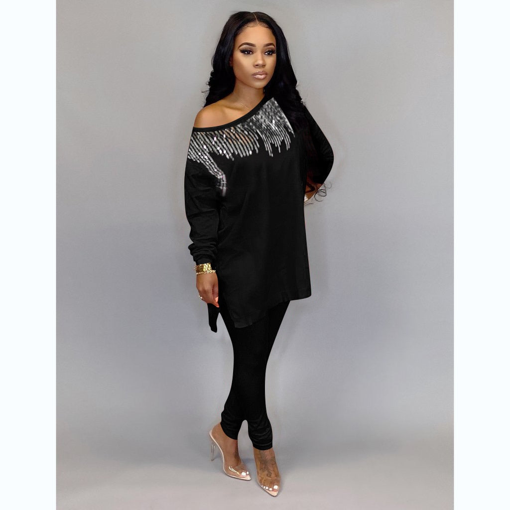 Damen Top und Hosen Zweiteiler Streetwear Outfits