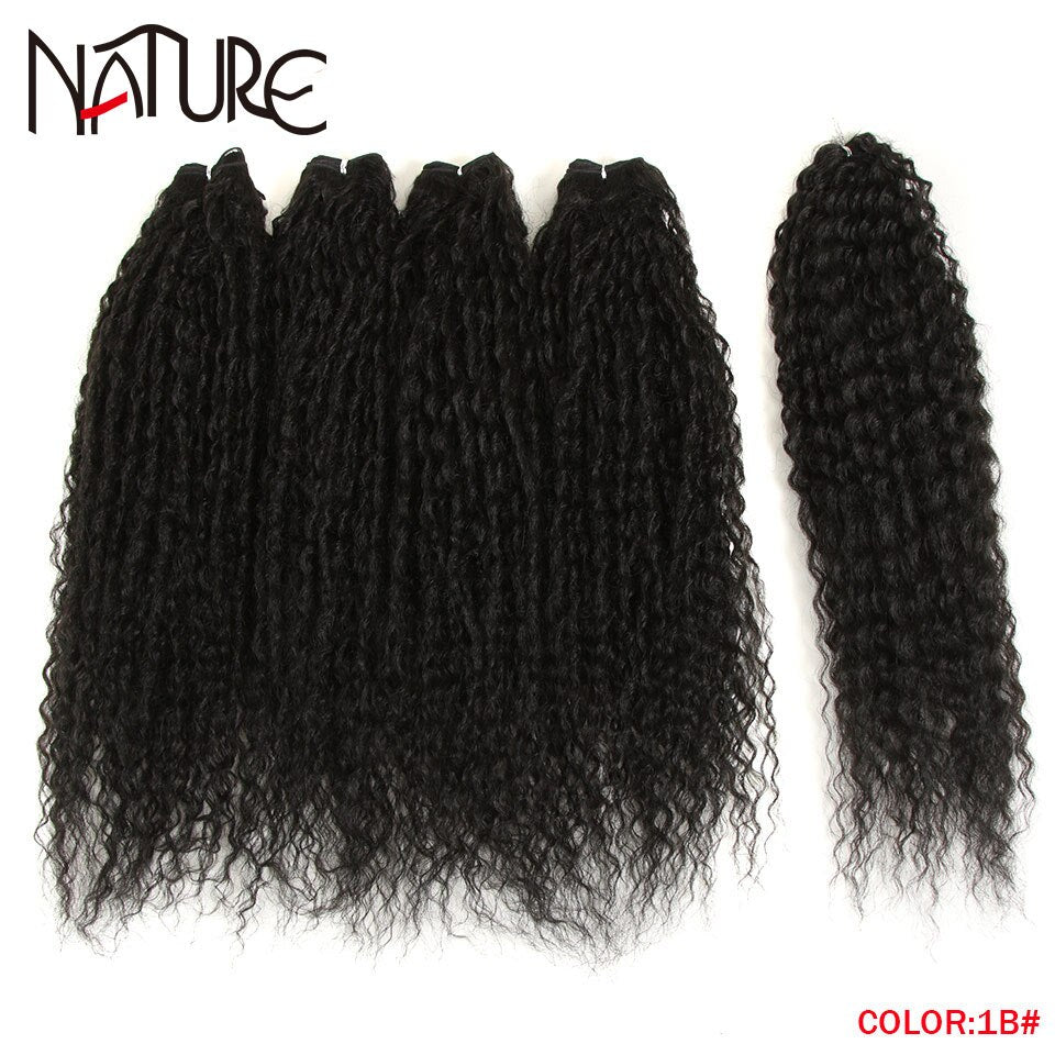 Synthetische Haarverlängerungen für Herbstfrauen Afro Curly Hair Bundles 24 Zoll, Ombre Blonde High Temperature Fiber Hair Weave Bundle