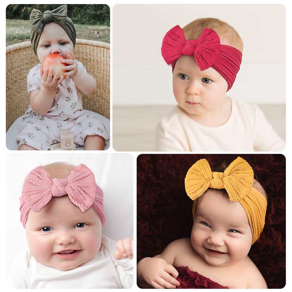 1Pcs Neugeborenes Baby Stirnband für Mädchen, elastisch Baby Schleifen, weiches Nylon Kinder Kopfbedeckung, Haarschmuck 32 Farben