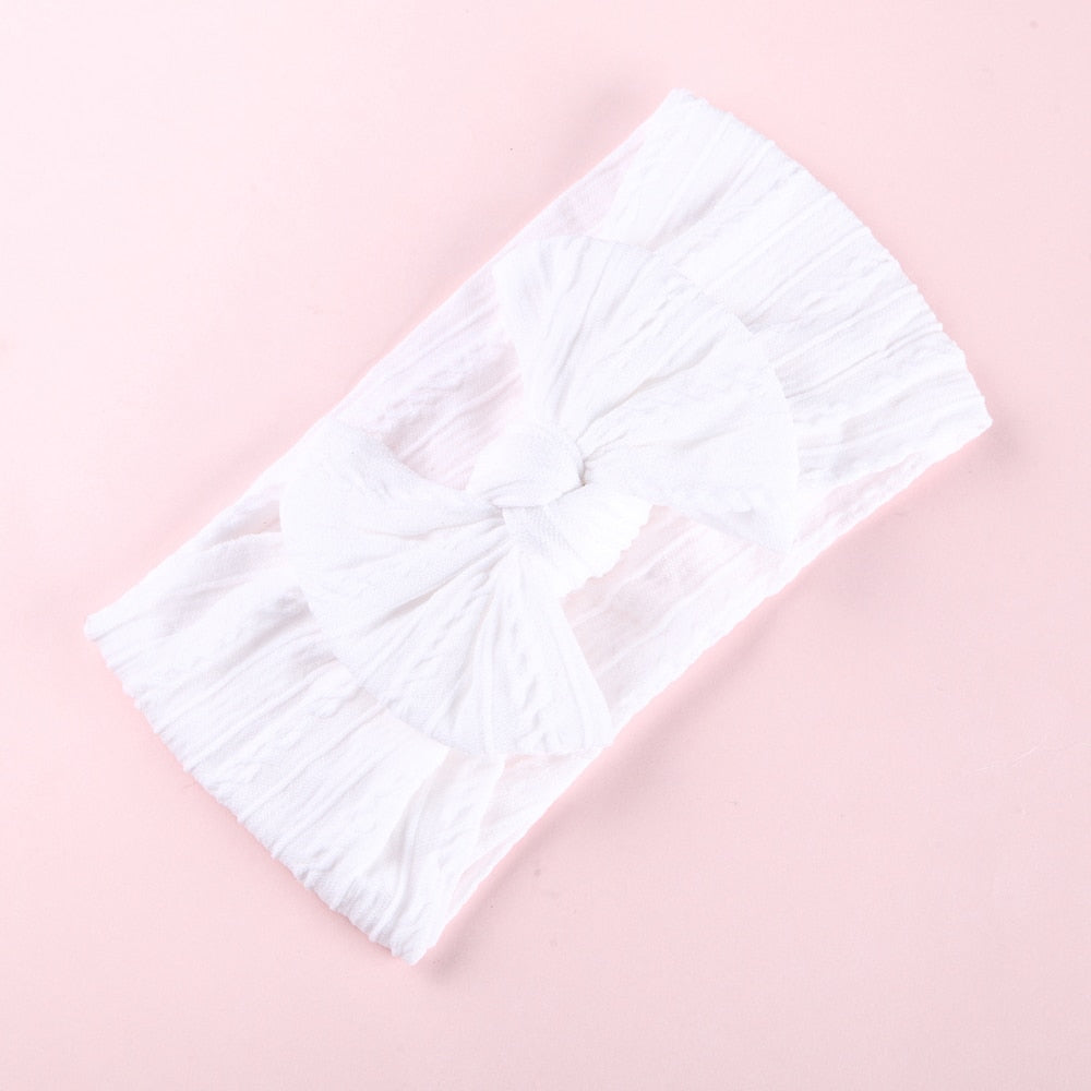 1Pcs Neugeborenes Baby Stirnband für Mädchen, elastisch Baby Schleifen, weiches Nylon Kinder Kopfbedeckung, Haarschmuck 32 Farben