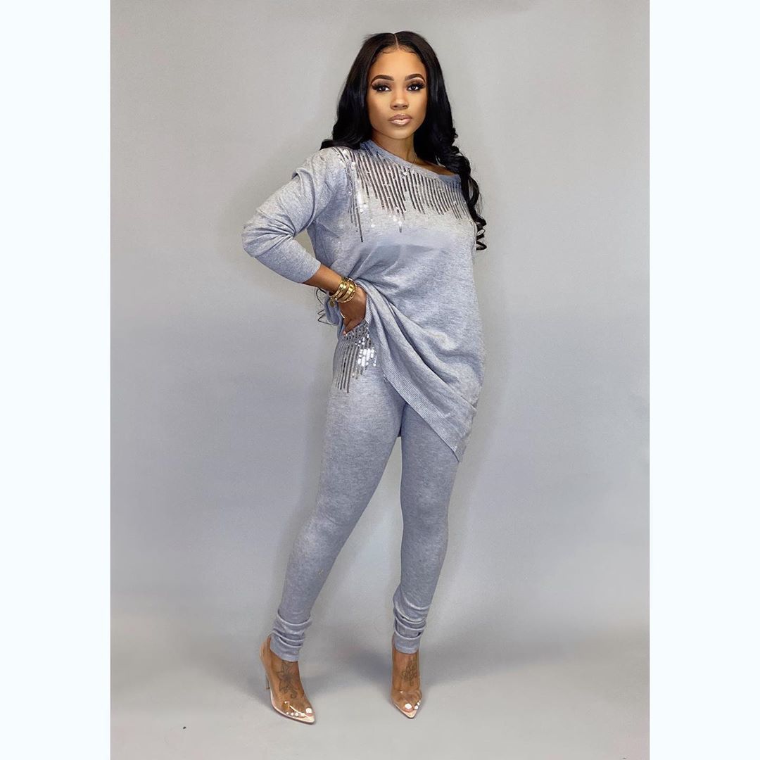 Damen Top und Hosen Zweiteiler Streetwear Outfits