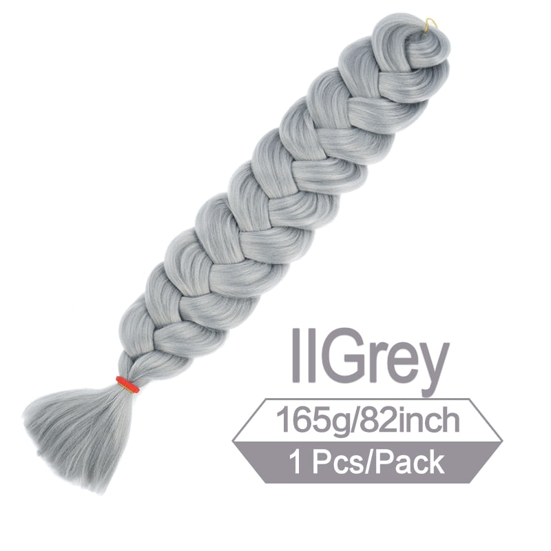 82 Zoll 165g/Pack Synthetische Häkelhaare Vorgedehnte Jumbo Flechthaar Hochtemperatur Faser Haarverlängerungen Für Box Zöpfe