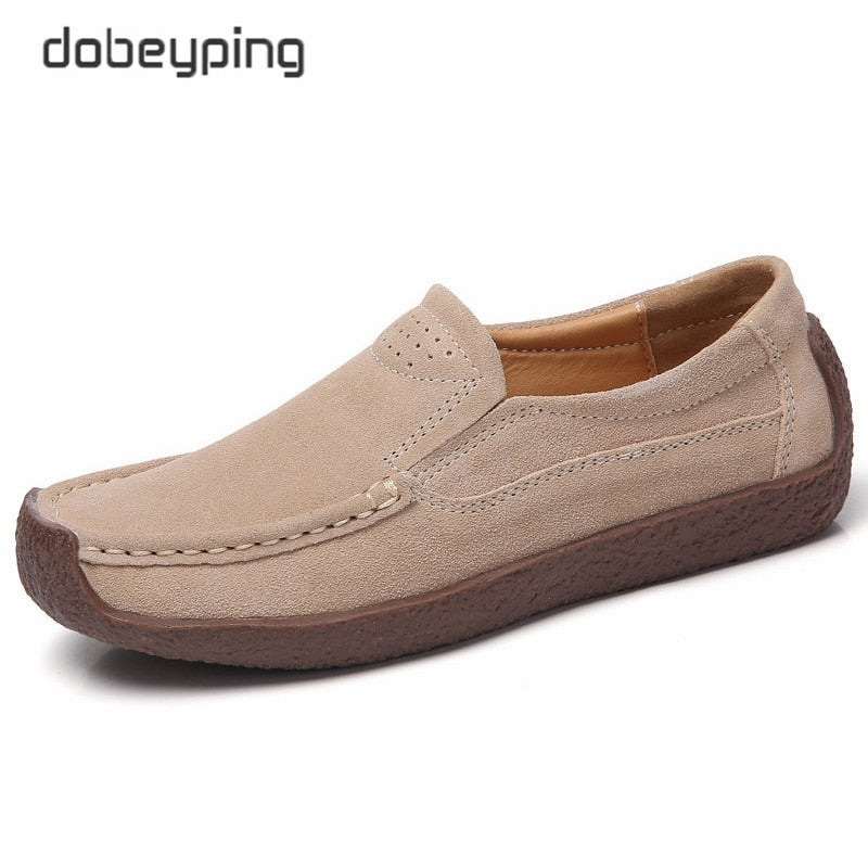Wildleder Damen Turnschuhe, Mokassins Damenschuhe