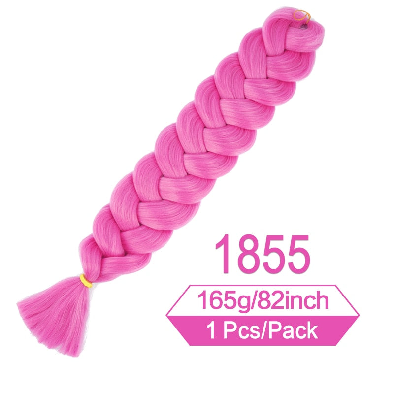82 Zoll 165g/Pack Synthetische Häkelhaare Vorgedehnte Jumbo Flechthaar Hochtemperatur Faser Haarverlängerungen Für Box Zöpfe