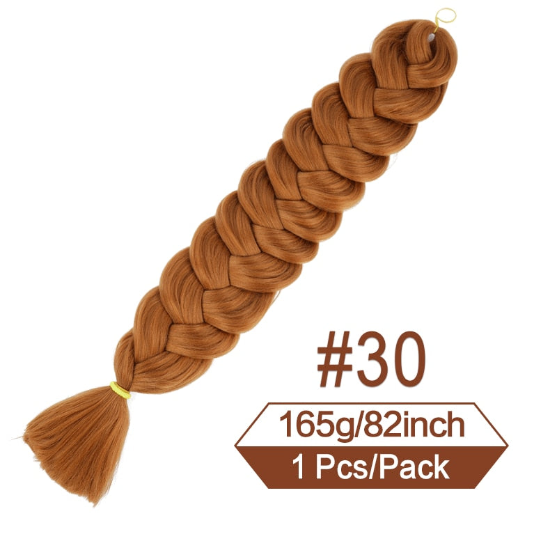 82 Zoll 165g/Pack Synthetische Häkelhaare Vorgedehnte Jumbo Flechthaar Hochtemperatur Faser Haarverlängerungen Für Box Zöpfe