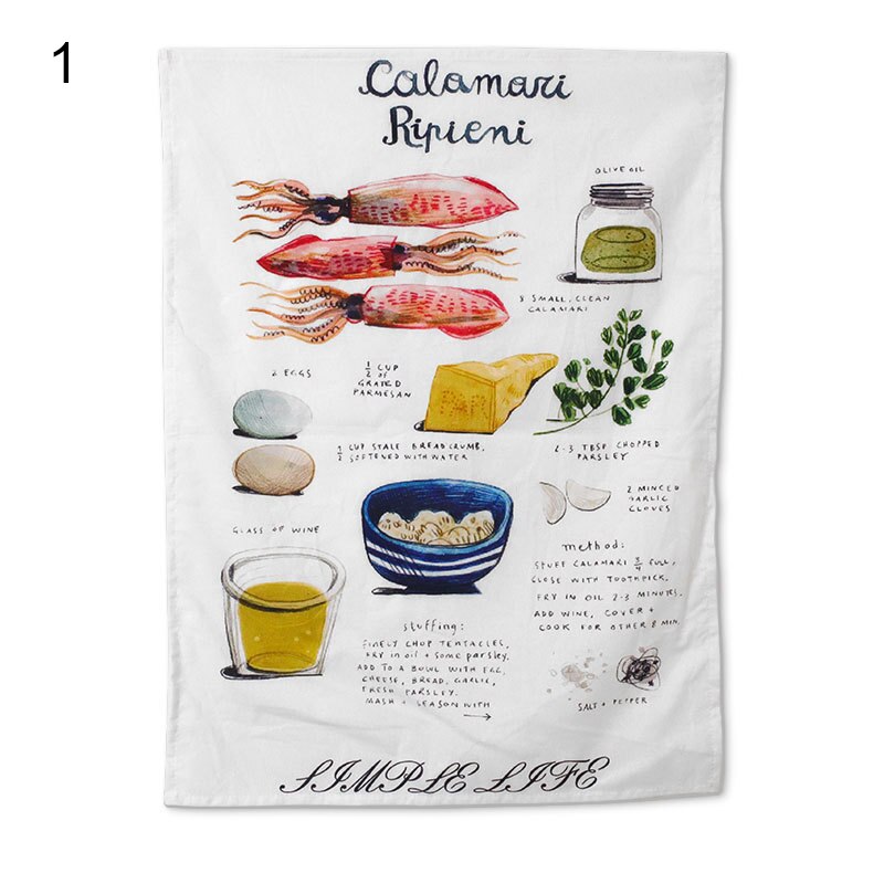 Weicher Baumwollstoff Tischsets für Esstisch, Tischsets Pflanzennahrung gedruckte Serviette für Zuhause, Küche, Restaurant