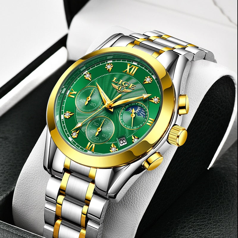 Neu LIGE Gold Damenuhr Business Quarzuhr Damen Top Marke Luxus Damen Armbanduhr Mädchen Uhr Relogio Feminin 2022+Box