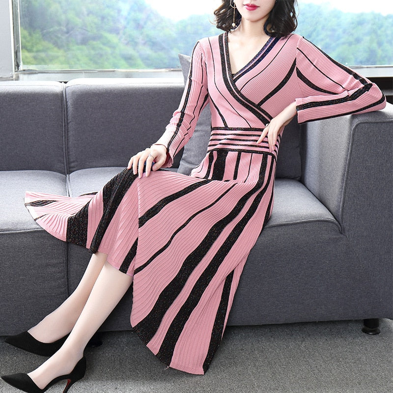 Herbst Damenkleid mit großem Swing