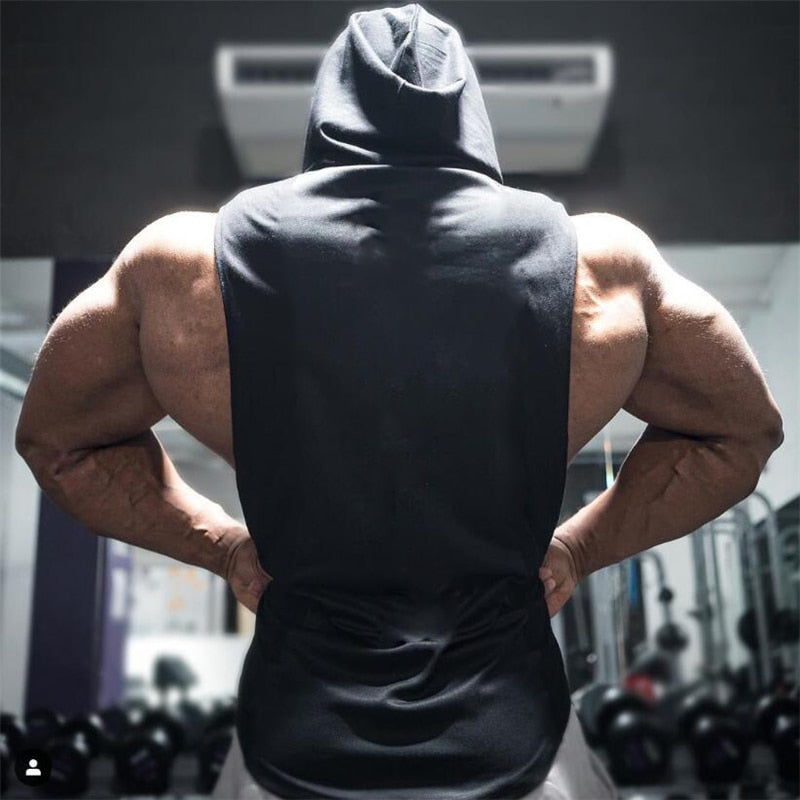 Herren Baumwolle Bodybuilding Fitness Sweatshirt mit Kapuze