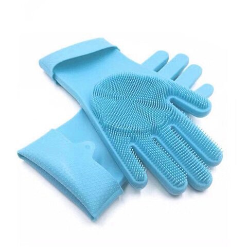 Handschuhe zum Geschirrspülen aus Silikon, Gummischwamm Schrubber zum Geschirrspülen.