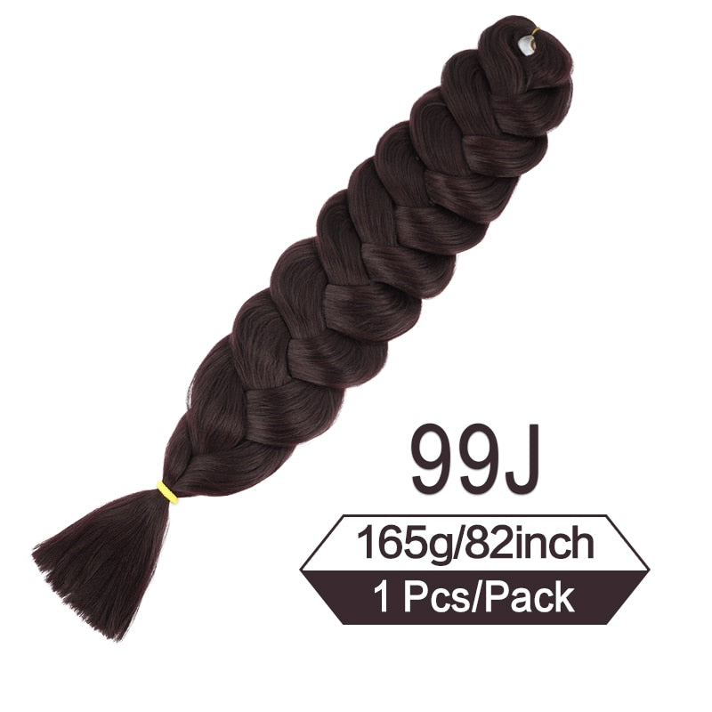 82 Zoll 165g/Pack Synthetische Häkelhaare Vorgedehnte Jumbo Flechthaar Hochtemperatur Faser Haarverlängerungen Für Box Zöpfe
