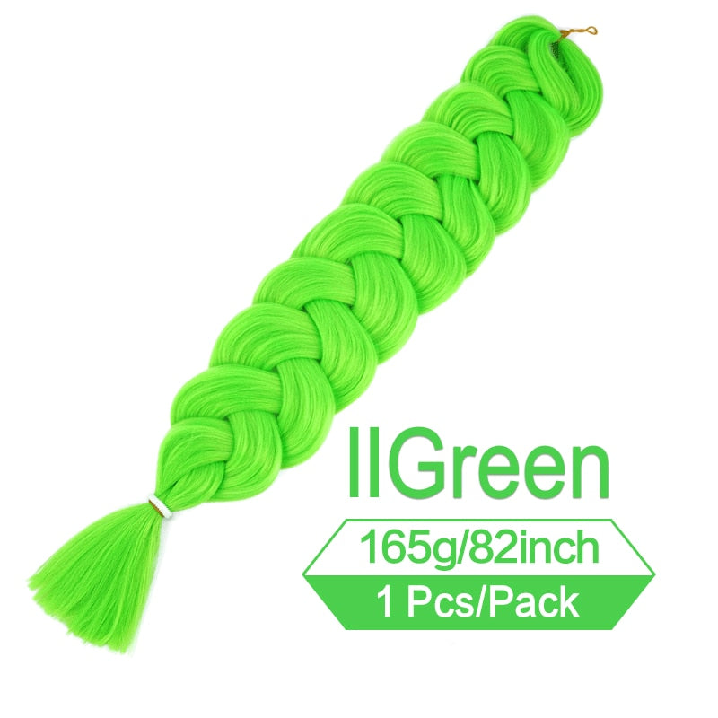 82 Zoll 165g/Pack Synthetische Häkelhaare Vorgedehnte Jumbo Flechthaar Hochtemperatur Faser Haarverlängerungen Für Box Zöpfe