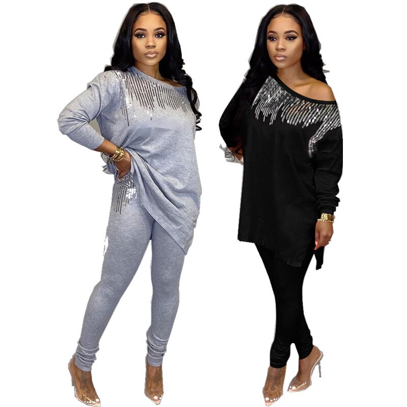 Damen Top und Hosen Zweiteiler Streetwear Outfits