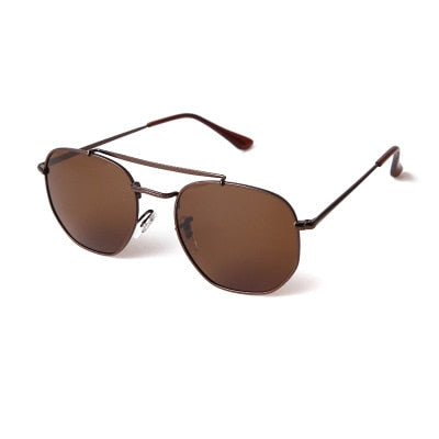 Klassische Sonnenbrille mit polarisierten Retro-Metallrahmen für Herren & Damen, Sonnenbrille Markendesign