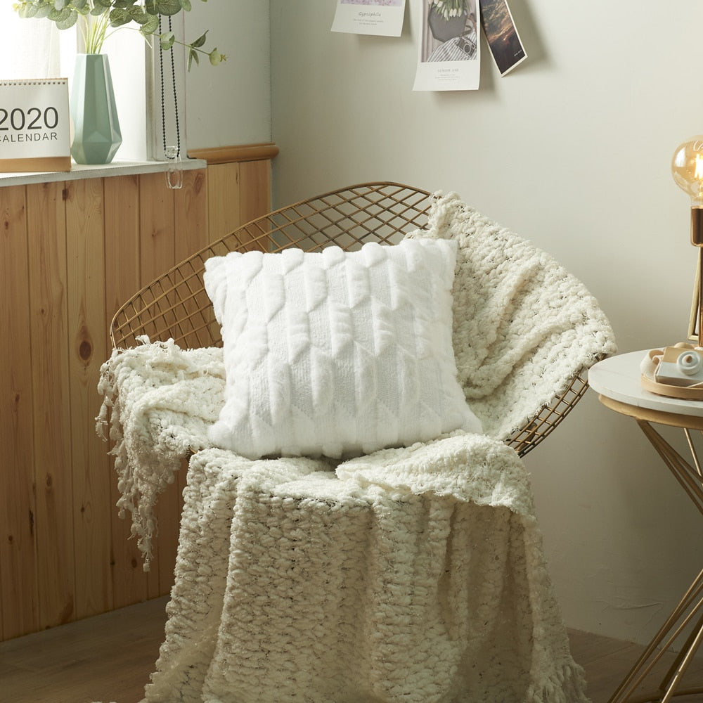 3D flauschiger Plüsch-Kissenbezug, superweicher Kissenbezug, dekorativer Überwurf, Heim-Wohnzimmer-Dekoration