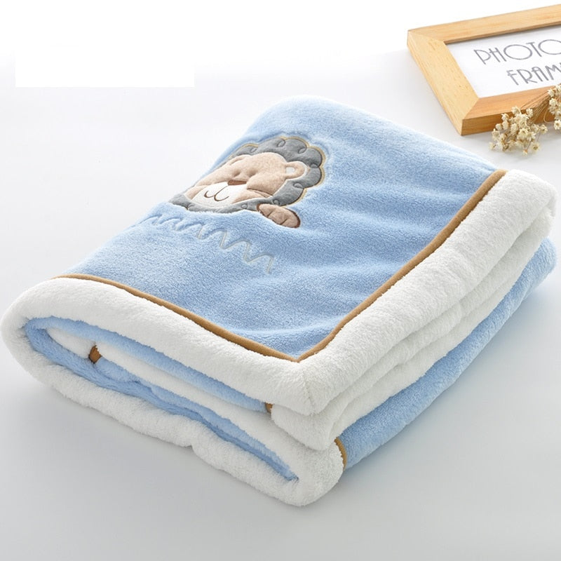Babydecken Neugeborenes Doppelstöckige Warme Flanelldecke