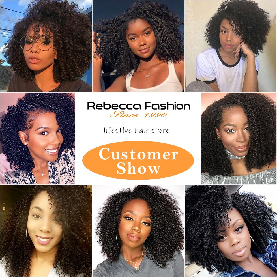 Rebecca Lace Front Short Bob Perücken Afro Kinky Curly Echthaarperücken, brasilianischen Human Lace Perücke
