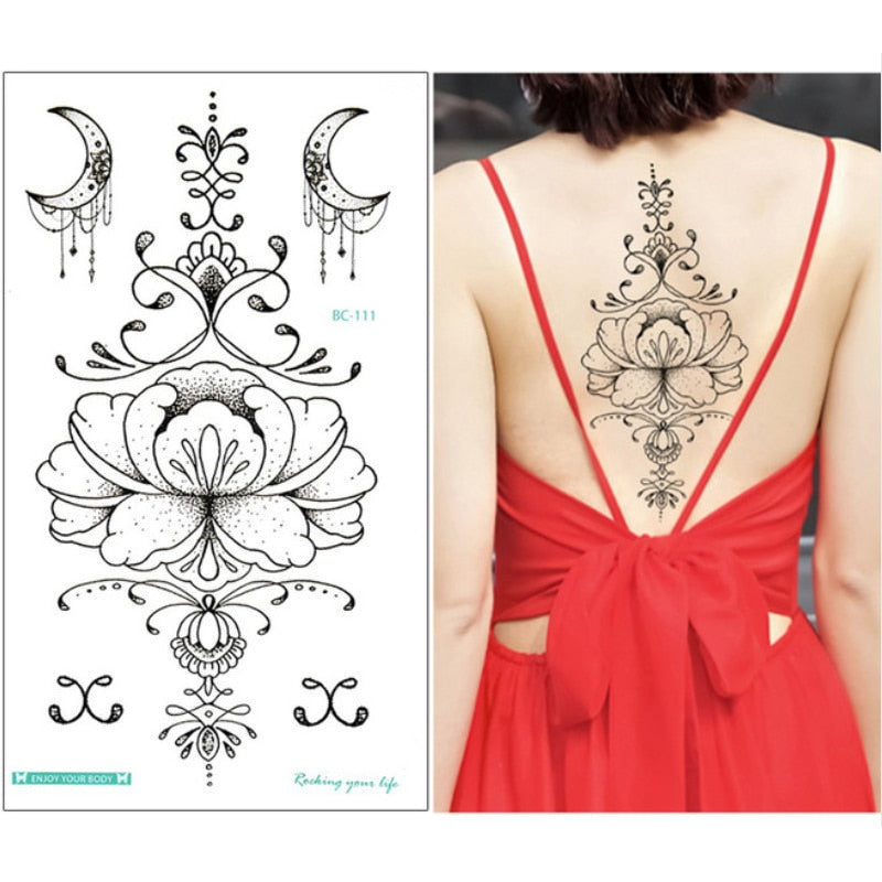 temporäre mode Tattoos-Schmuck, Körperaufkleber für Ägypten arabisch indische Sexy Tattoos-Muster