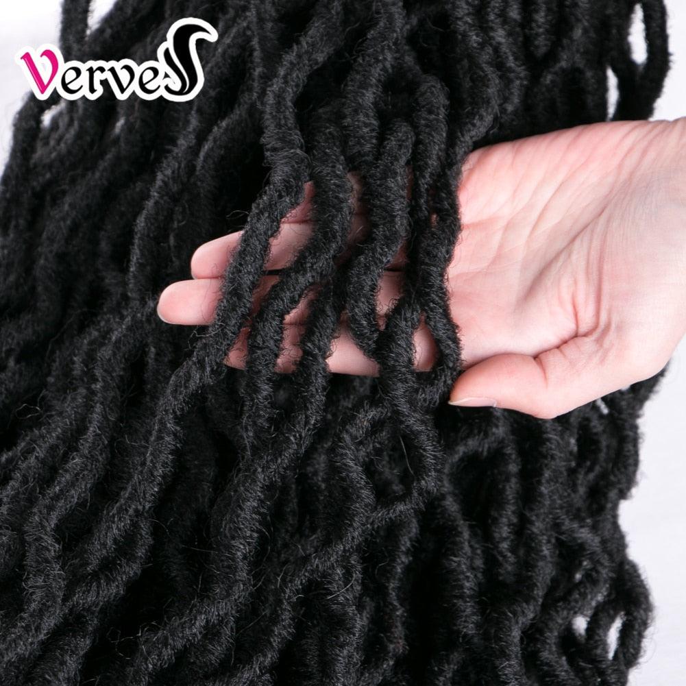 VERVES Synthetische Crochet Braids Faux Locs Curly 20 Zoll 24 Roots/Pcs,Afro Locs Twist Ombre Flechten Haarverlängerungen Burgund