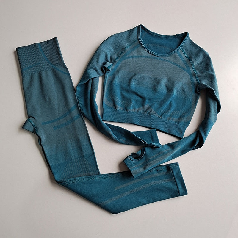 2-teiliges Set Langarm-Sport-Set für Damen