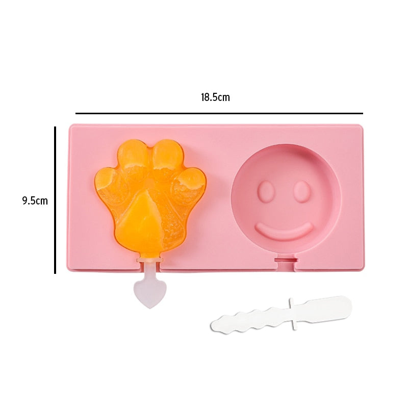 Silikon-Eisform mit Deckel Tierform, Dessert-Eisform mit wiederverwendbarem Eis am Stiel