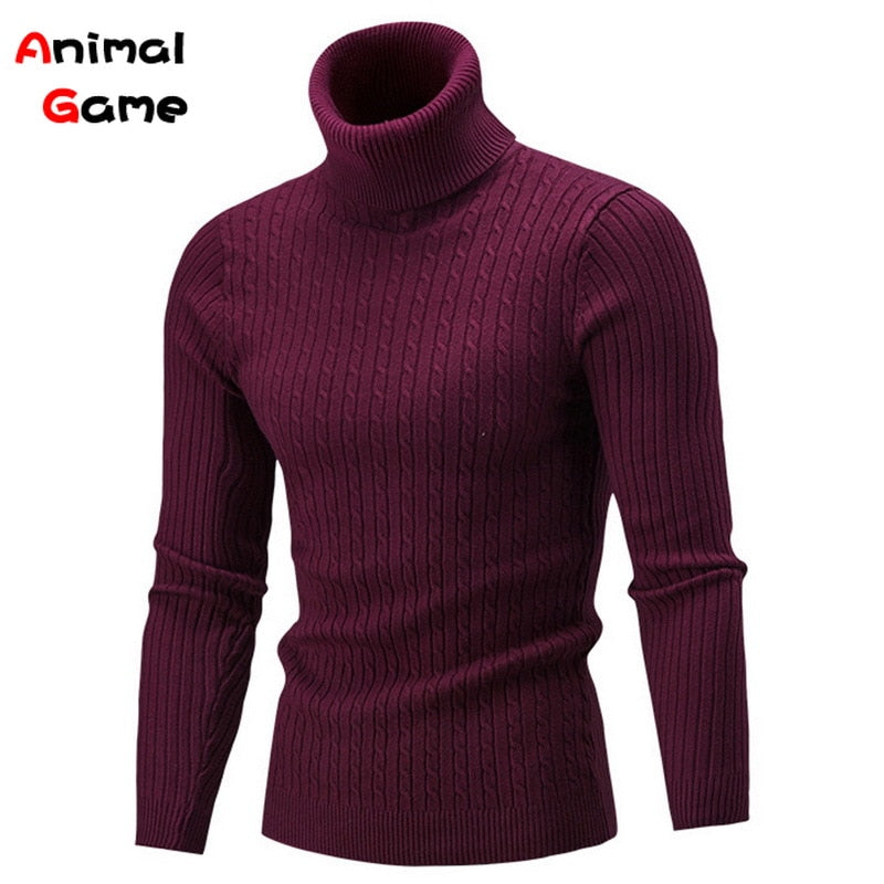 Rollkragen Warmer Strickpullover für Männer