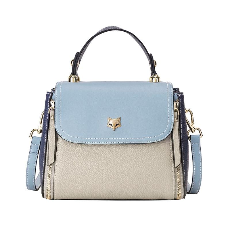 Foxer Lederhandtaschen für Frauen, Echtes Leder Damen Top-Griff Taschen mit Verstellbarem Schultergurt