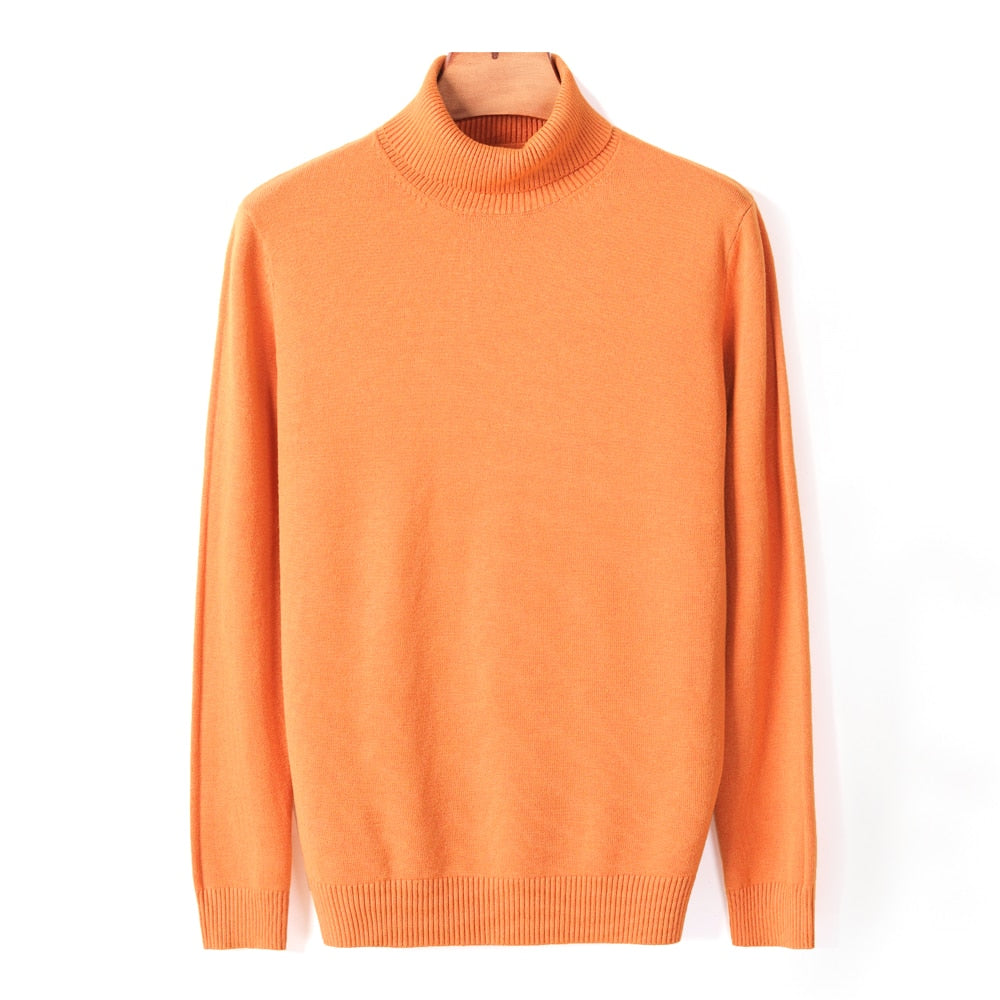 Herbst-Winter-Männer Warmer Rollkragenpullover, hochwertige Mode, lässig, bequem, dicker Pullover, männliche Marke
