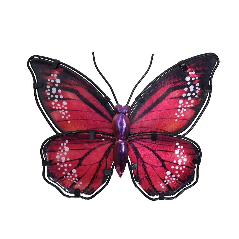 Home Decor Metallschmetterling mit GlassWall Artwork für Gartendekoration, Tierstatuen und Skulpturen für den Garten