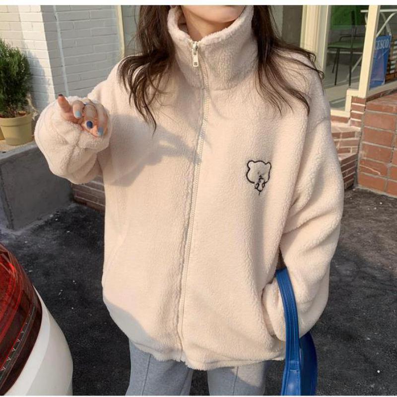 Lammwolle Warm halten Mittellang, Frauen Sweatshirt Herbst/Winter
