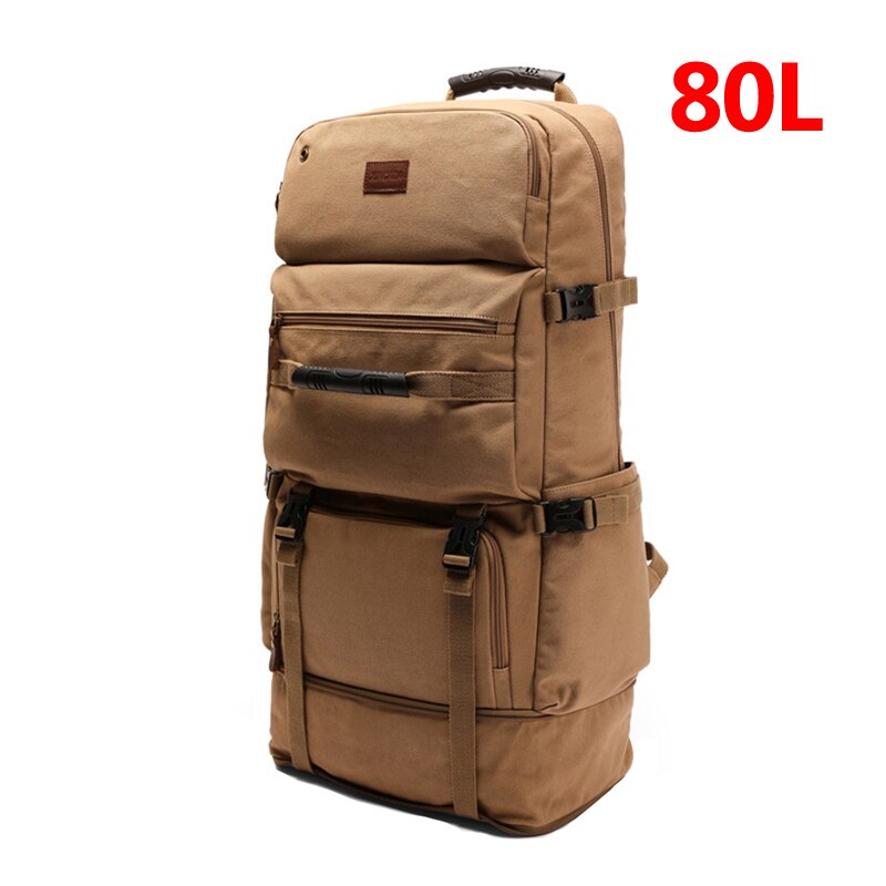 Herren Reise Pack Tasche 80L Rücksack mit großer Kapazität Multifunktions-Segeltuch-Gepäck