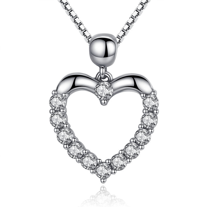 Neue Authentische 925 Sterling Silber, Weibliche Herz Anhänger Halskette