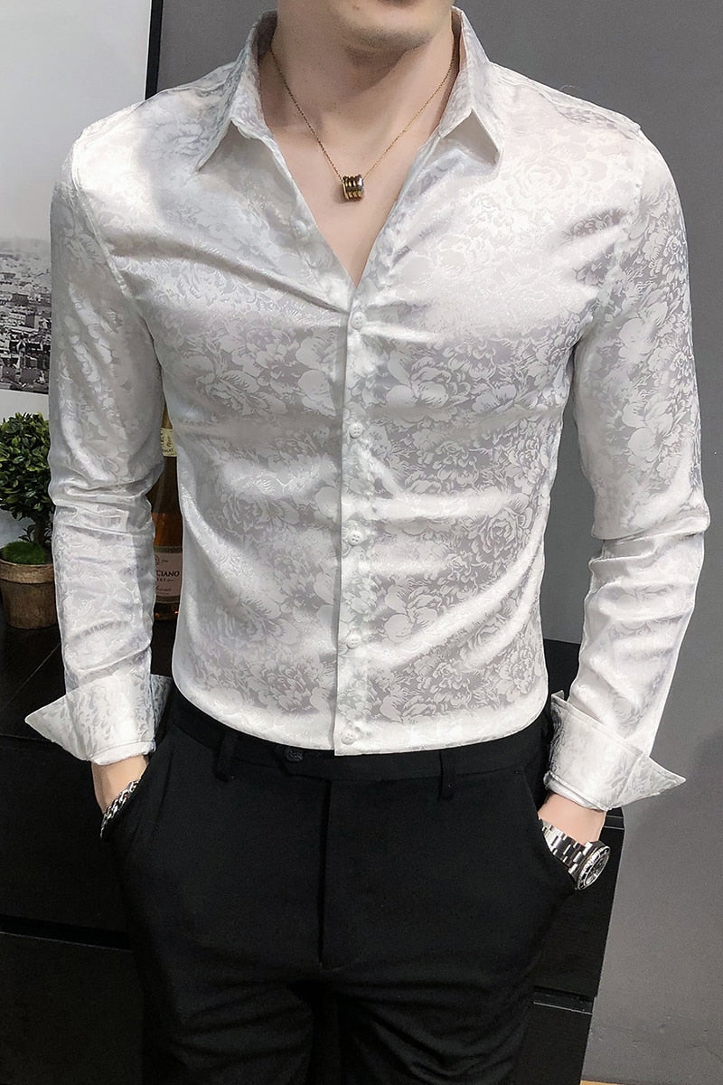 Britischer Stil Digitaldruck Business Gentlemen Hemd, Größen 3XL - M