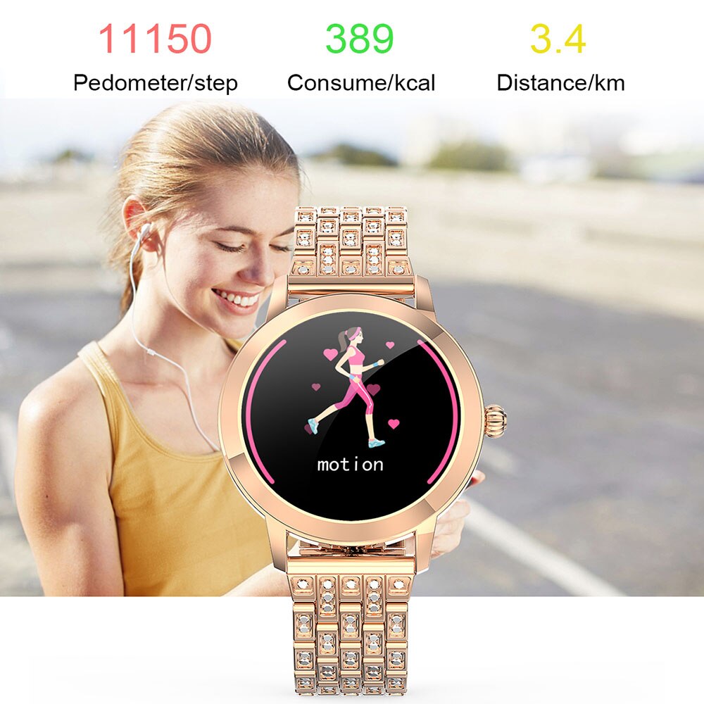 Fitness Smart Watch für Frauen, IP68 Wasserdichte Luxus Sportuhr, Verbindung mit Xiaomi Android IOS