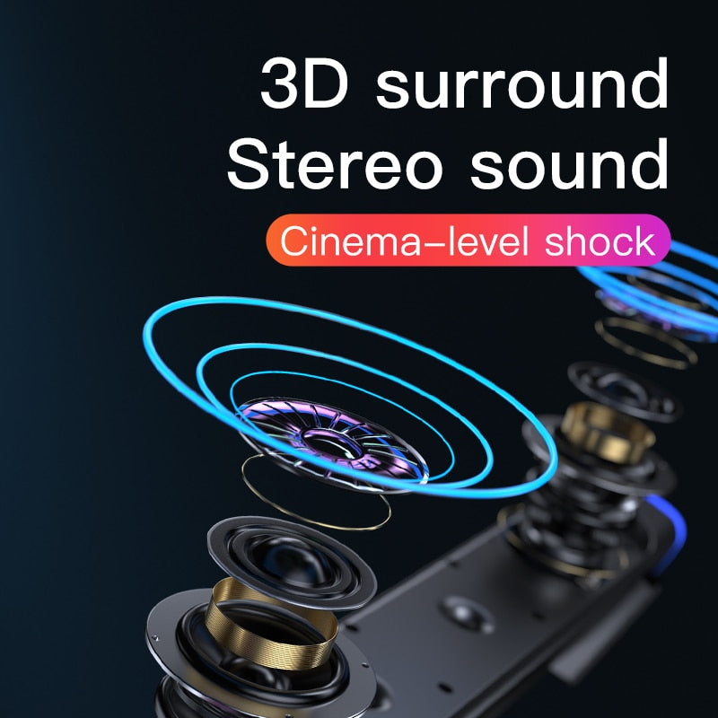 3D Surround Soundbar Bluetooth 5.0 Lautsprecher Kabelgebundene Computer-Lautsprecher Stereo Subwoofer Soundbar für Laptop PC Theater TV Aux 3.5mm