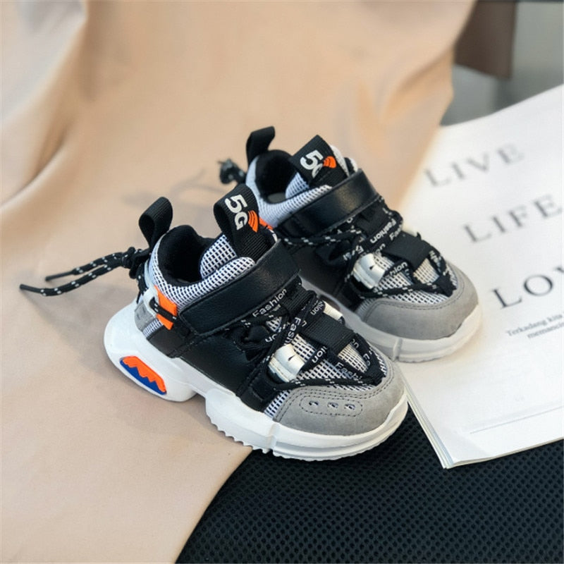 2022 Neue Herbst Kinder Schuhe Mesh Mädchen & Jungen, Sneakers Lace Up Design Atmungsaktiv für Kinder