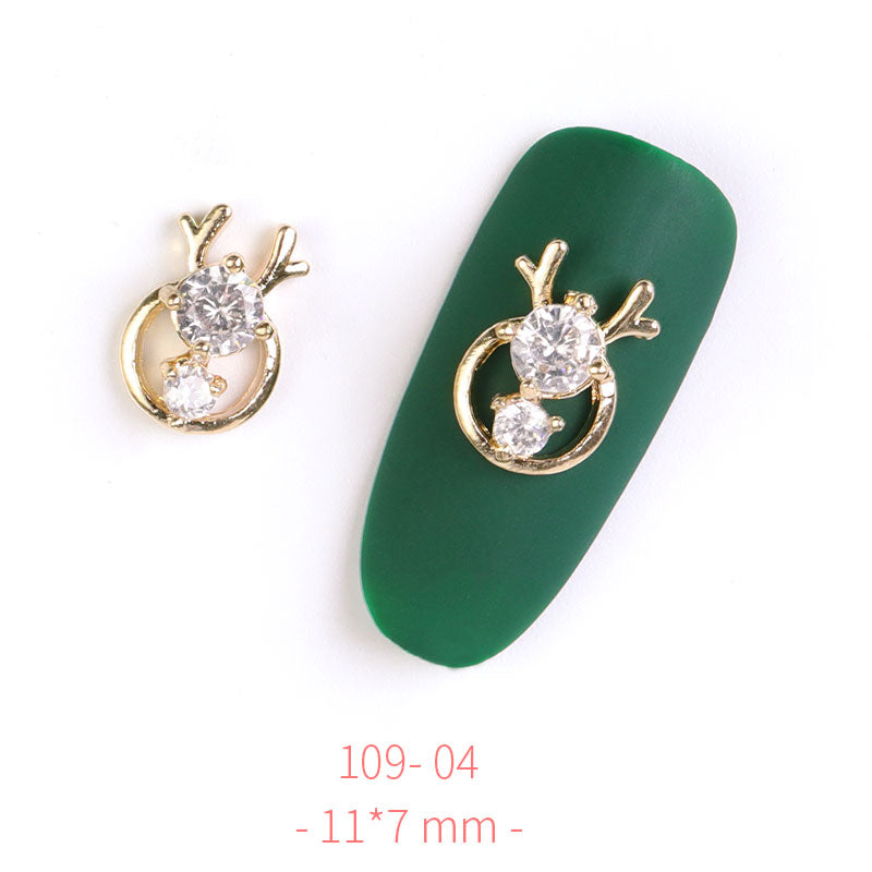 HNUIX 2Pieces 3D Metal Nail art Jewelry Japanese Nail Decorations Top Quality Crystal Manicure Zircon Diamond Charms Pendants