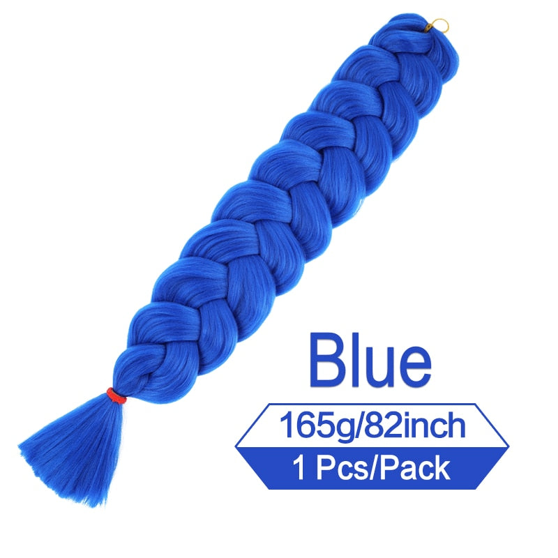82 Zoll 165g/Pack Synthetische Häkelhaare Vorgedehnte Jumbo Flechthaar Hochtemperatur Faser Haarverlängerungen Für Box Zöpfe
