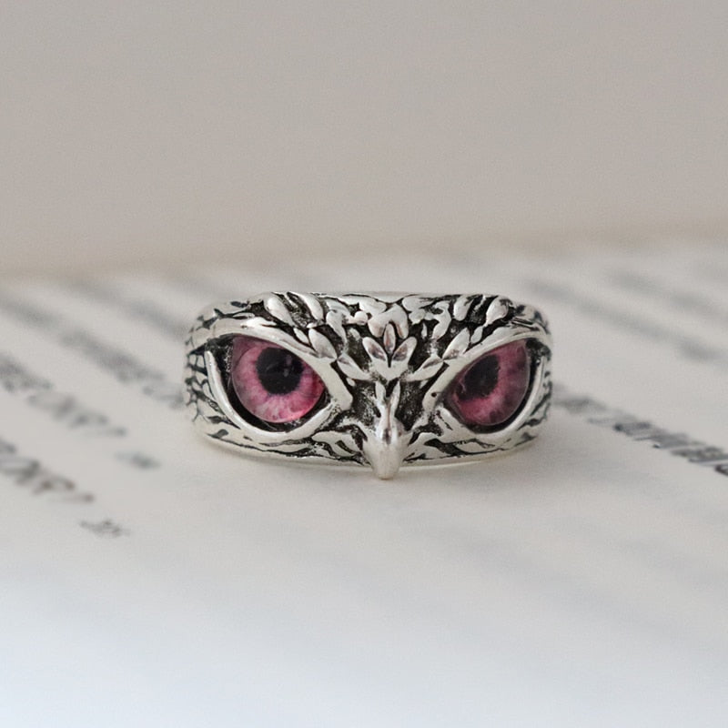 Charmante Mode Eule Ring Design, Multicolor Augen